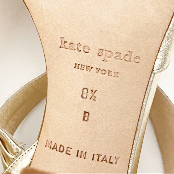 Kate Spade Helen Sandal Gold Metallic Heels - Picture 12 of 12